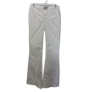 BDG White Ruched Dipped V Flare Jeans 29 Low Rise Y2K Urban Outfitters
